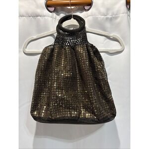 Vintage 2005 Gap Brown Sequin Bag Purse Handbag Crotchet Knitted